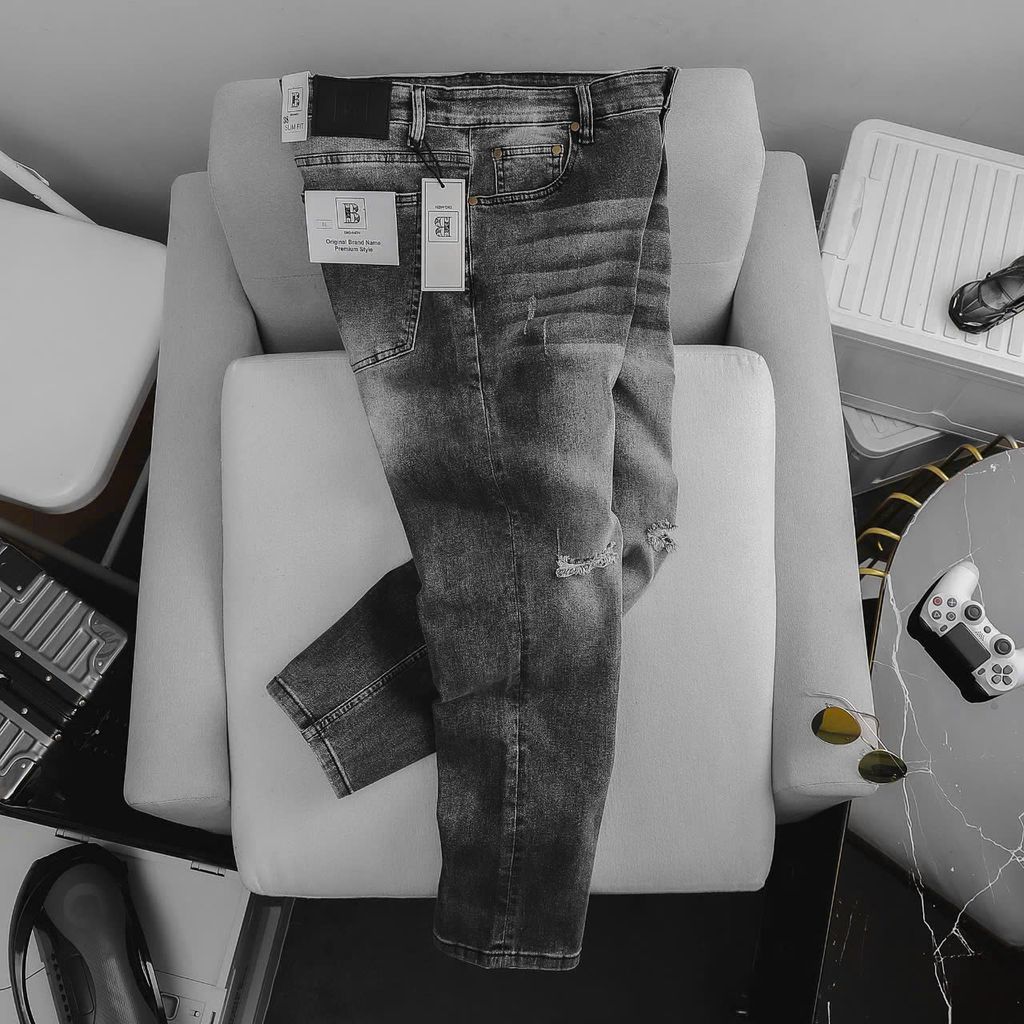Quần jean dài màu bạc thời trang bigsize nam cỡ đại < 140kg- Mã 04 06