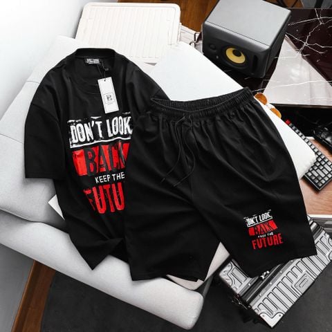[Big Men] Set bộ quần áo cotton in Don't look cá tính bigsize nam< 135 kg.