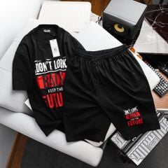 [Big Men] Set bộ quần áo cotton in Don't look cá tính bigsize nam< 135 kg.