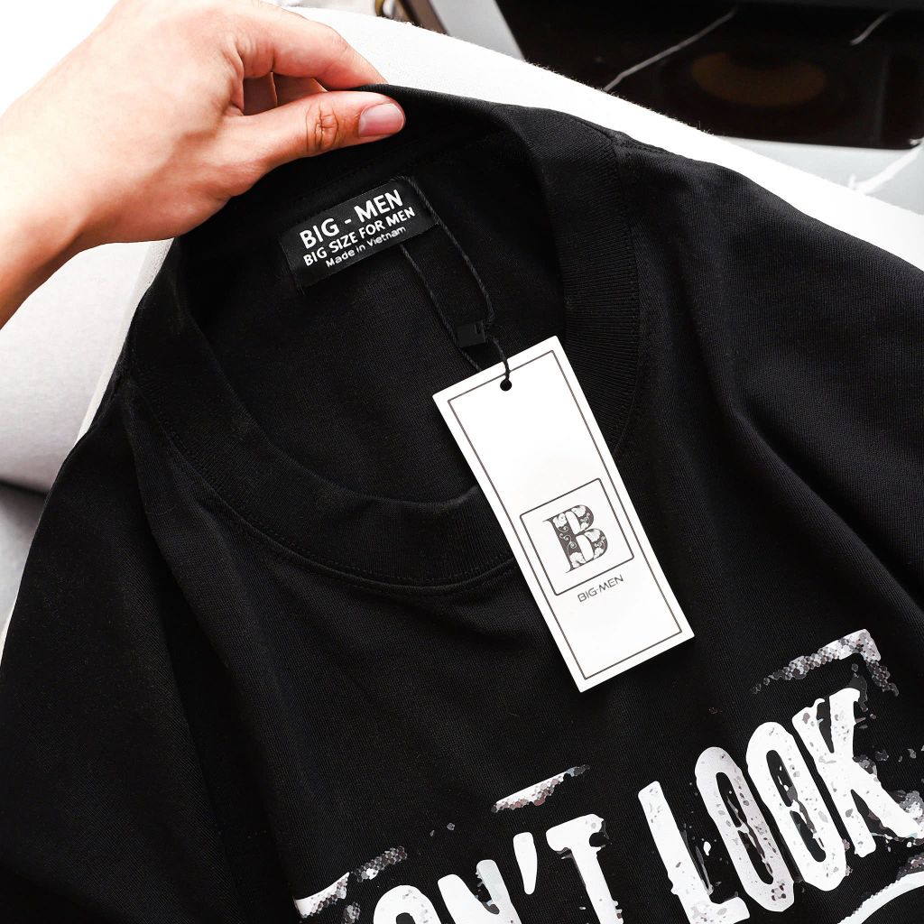 [Big Men] Set bộ quần áo cotton in Don't look cá tính bigsize nam< 135 kg.