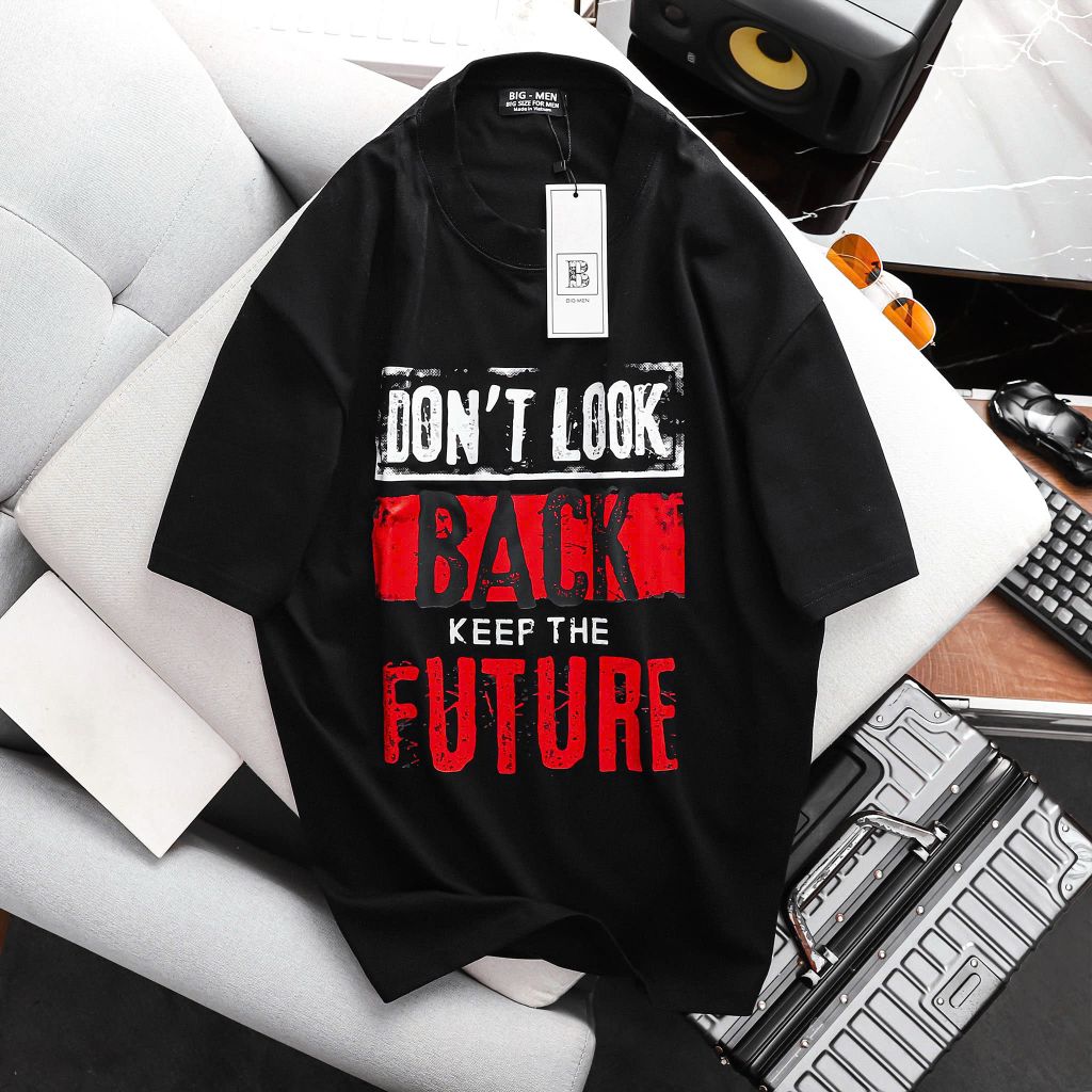 [Big Men] Set bộ quần áo cotton in Don't look cá tính bigsize nam< 135 kg.
