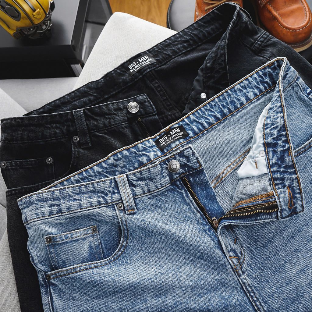 Quần jean dài wash co giãn bigsize nam 85-130kg - Mã 422 421