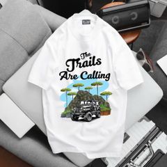 [Big Men] Áo thun cotton in hình xe Trails cá tính bigsize nam< 135 kg.