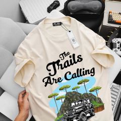 [Big Men] Áo thun cotton in hình xe Trails cá tính bigsize nam< 135 kg.