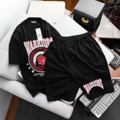 Set bộ quần áo cotton in Warriors cực chất bigsize nam< 135 kg