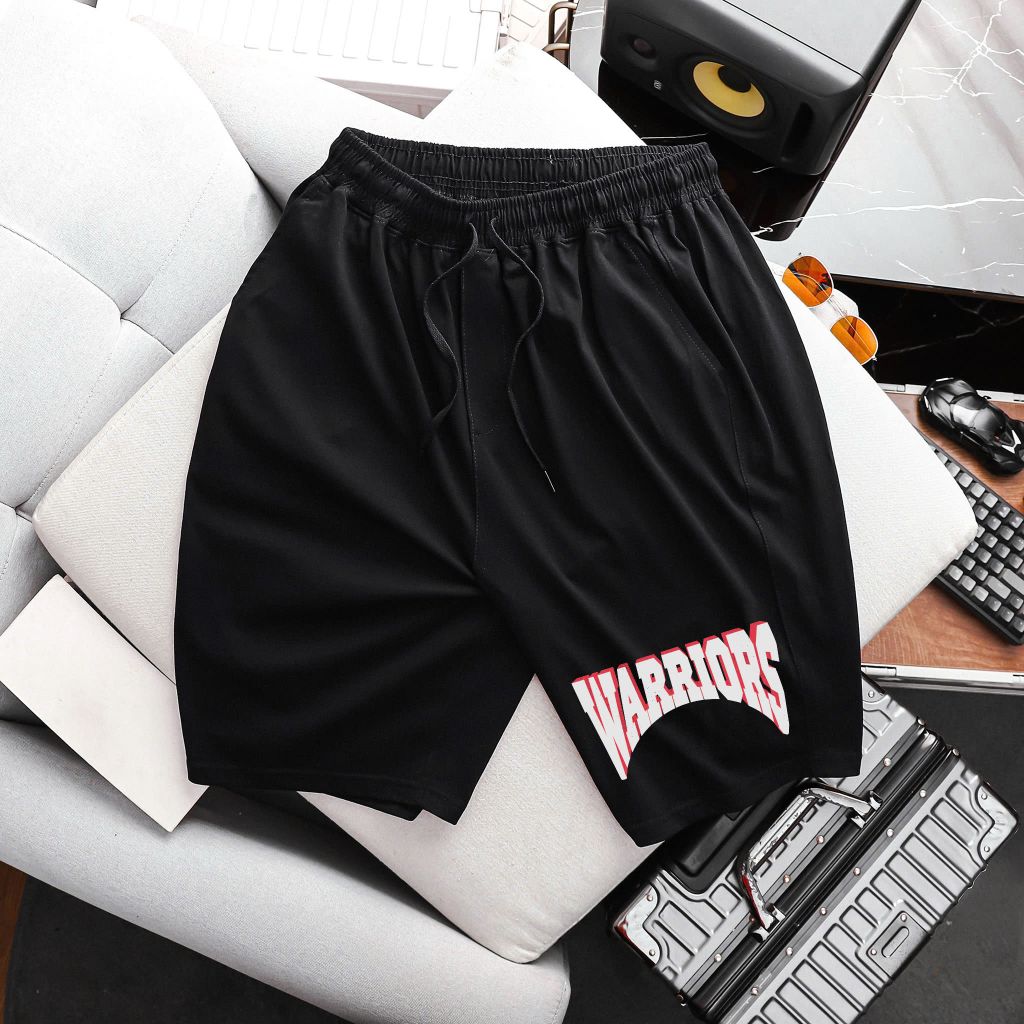 Set bộ quần áo cotton in Warriors cực chất bigsize nam< 135 kg