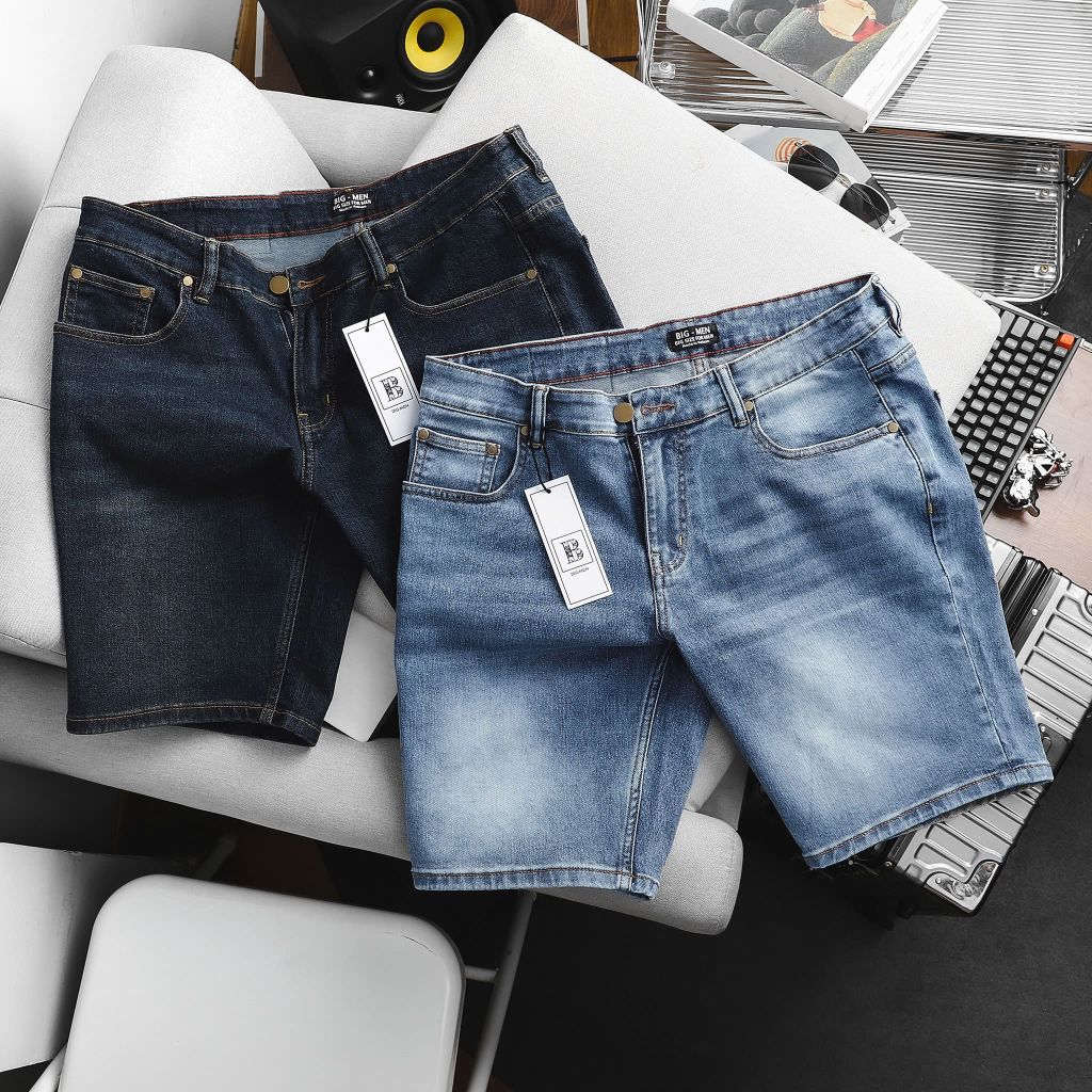 Quần short jean nam bigsize xanh năng động< 130 kg- Mã 014