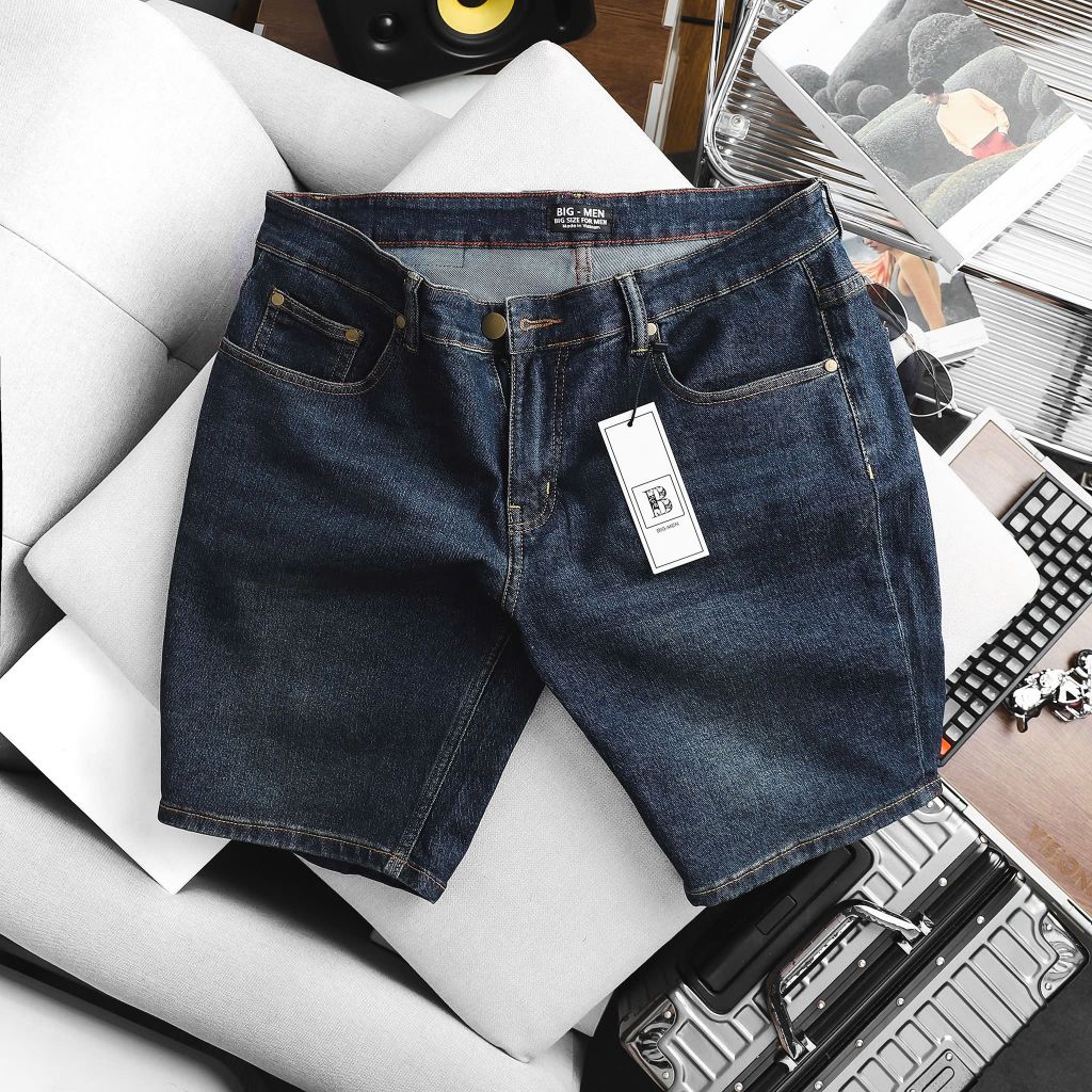 Quần short jean nam bigsize xanh năng động< 130 kg- Mã 014