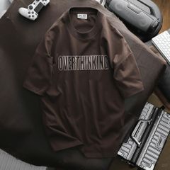 [Big Men] Áo thun cotton nam bigsize cá tính in Overthinking< 135 kg.