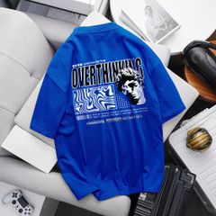 [Big Men] Áo thun cotton nam bigsize cá tính in Overthinking< 135 kg.