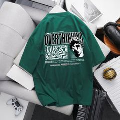 [Big Men] Áo thun cotton nam bigsize cá tính in Overthinking< 135 kg.