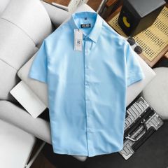 Áo sơ mi tay ngắn chất vải Mango cao cấp, lịch lãm thời trang bigsize nam< 130 kg