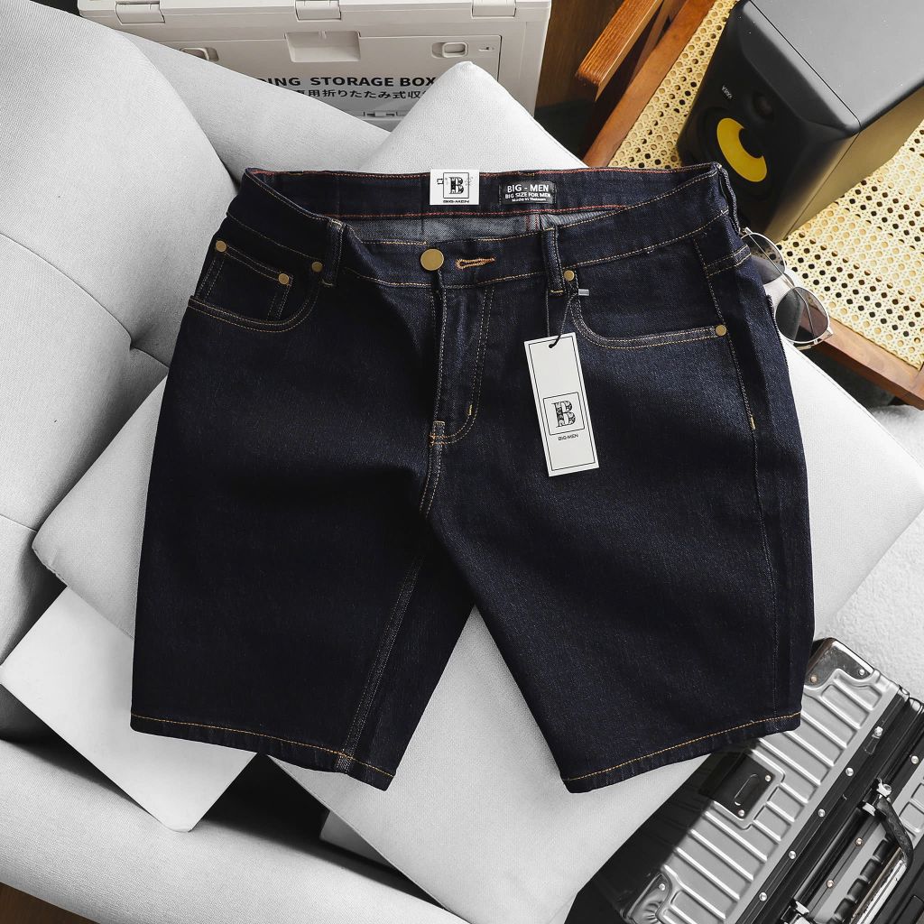 Quần short jean nam bigsize xanh năng động< 130 kg- Mã 018