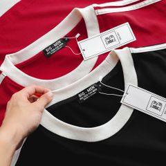 Áo thun cotton sọc vai phối nách thời trang bigsize nam cỡ đại < 140kg