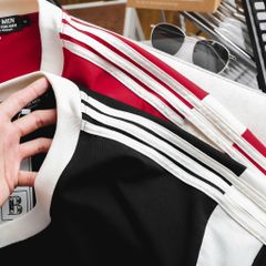 Áo thun cotton sọc vai phối nách thời trang bigsize nam cỡ đại < 140kg