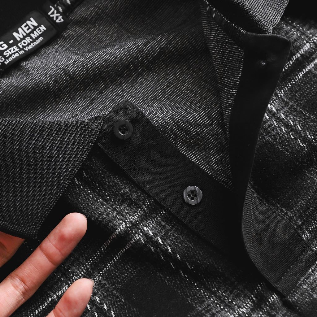 Áo thun polo phối cổ caro thời trang cỡ đại bigsize nam < 140kg