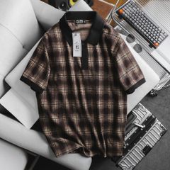 Áo thun polo phối cổ caro thời trang cỡ đại bigsize nam < 140kg