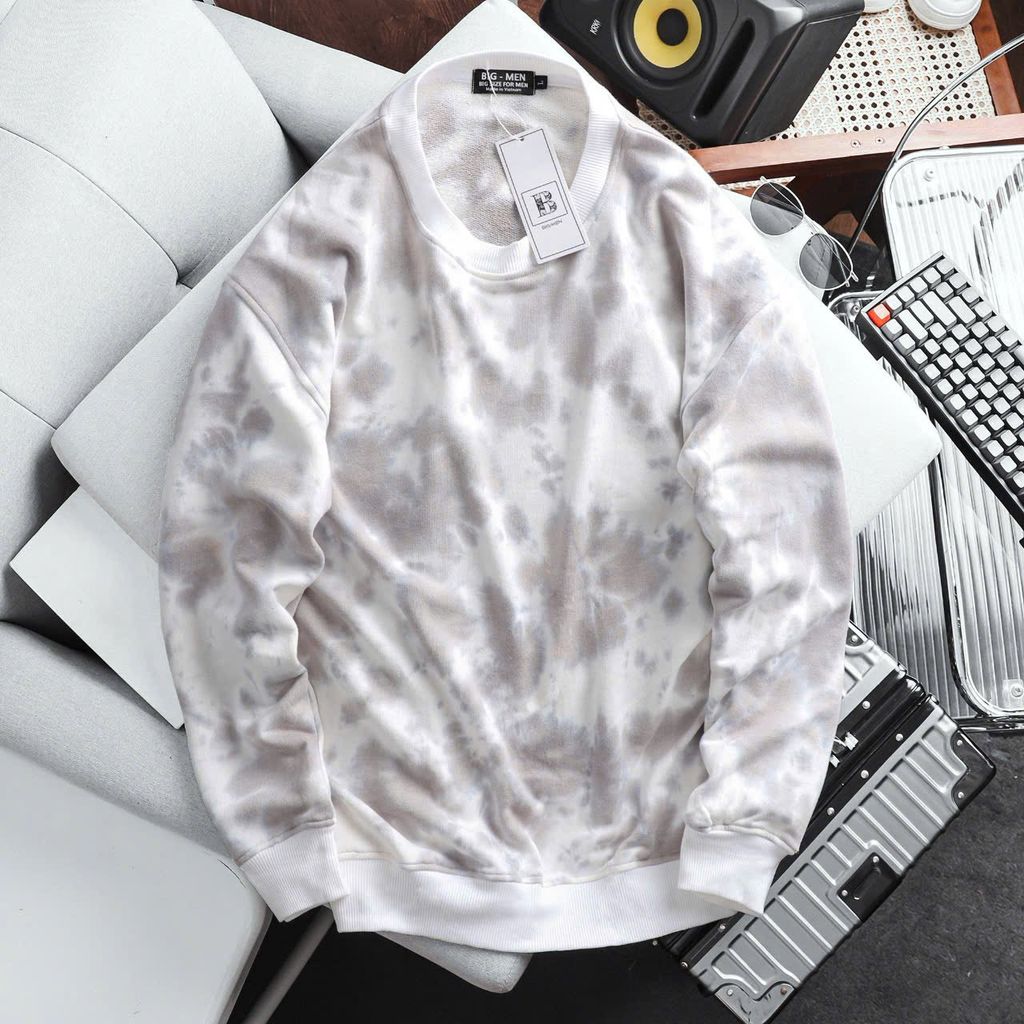 Áo khoác sweater chất vải nỉ loang màu thời trang bigsize nam< 140 kg