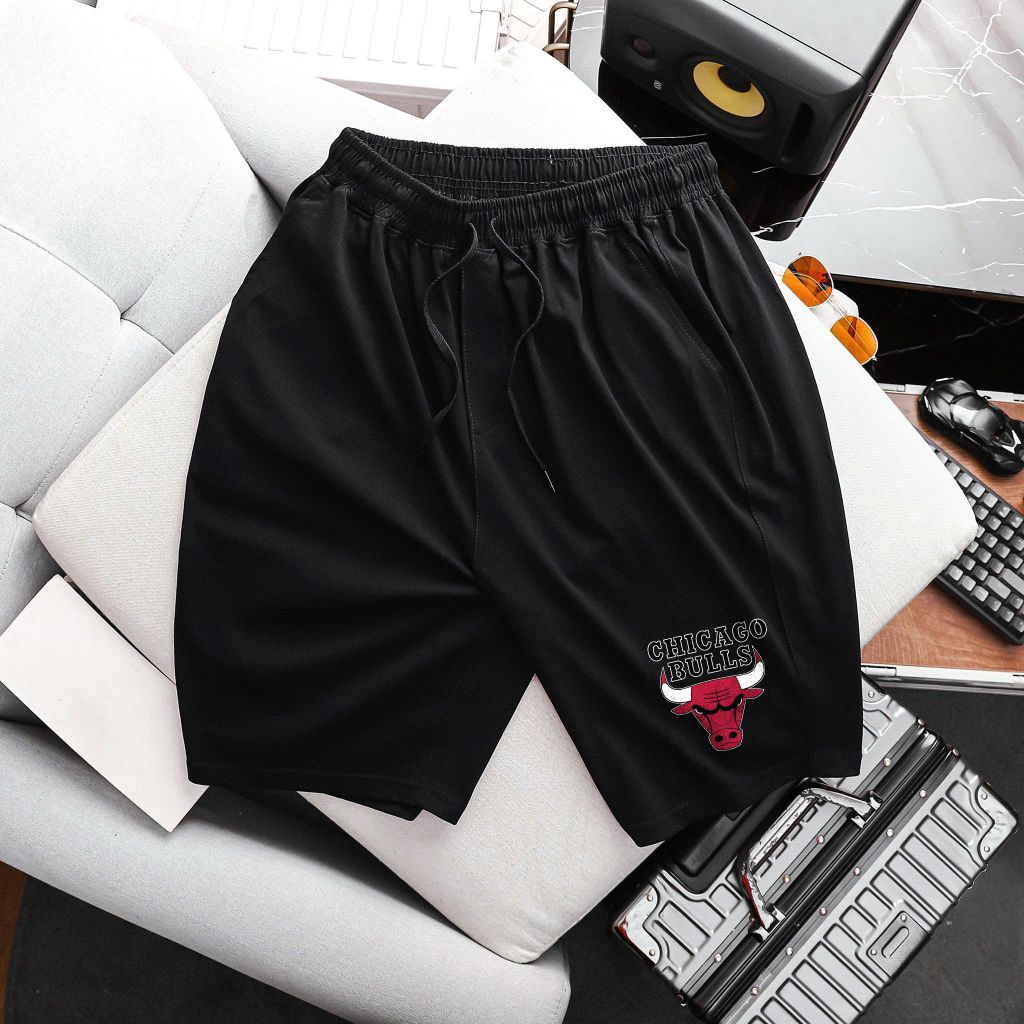 Set bộ quần áo cotton đồng bộ cá tính bigsize nam< 135 kg - bộ bull đen