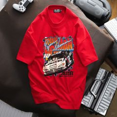Áo thun cotton nhiều màu in Xe Đua cá tính bigsize nam< 135 kg