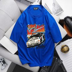 Áo thun cotton nhiều màu in Xe Đua cá tính bigsize nam< 135 kg