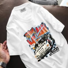 Áo thun cotton nhiều màu in Xe Đua cá tính bigsize nam< 135 kg