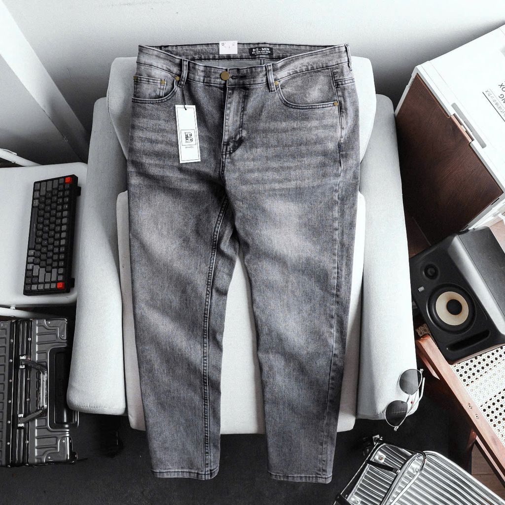 Quần jean dài màu bạc thời trang bigsize nam cỡ đại < 140kg- Mã 04 06
