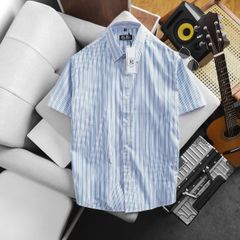 Bigmen.Bigsizemen- Áo sơ mi tay ngắn sọc dọc chất vải oxford thời trang bigsize nam 80-130 kg
