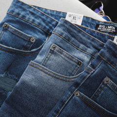 Quần short jean tông xanh cào thời trang bigsize nam cỡ đại < 140kg