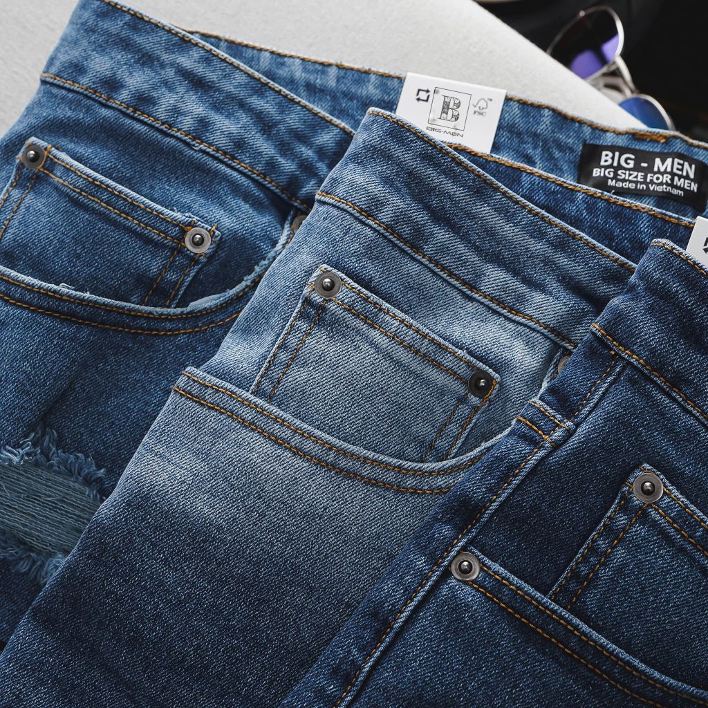 Quần short jean tông xanh lửa đen thời trang bigsize nam cỡ đại < 140kg