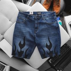 Quần short jean tông xanh lửa đen thời trang bigsize nam cỡ đại < 140kg