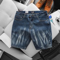 Quần short jean tông xanh wash thời trang bigsize nam cỡ đại < 140kg