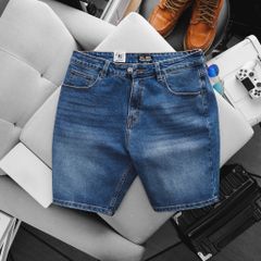 [bigsizemen] Quần short jean tông xanh trơn thời trang bigsize nam cỡ đại < 140kg
