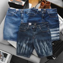 Quần short jean tông xanh wash thời trang bigsize nam cỡ đại < 140kg