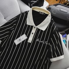 Áo thun polo phối sọc dọc Hardcore thời trang nam bigsize <135kg
