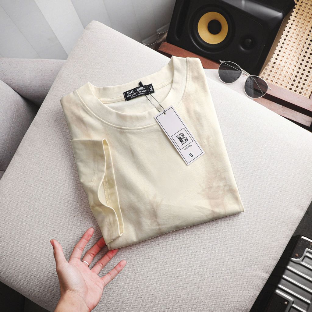Áo thun chất vải cotton màu kem loàng màu độc lạ bigsize nam 85- 135 kg