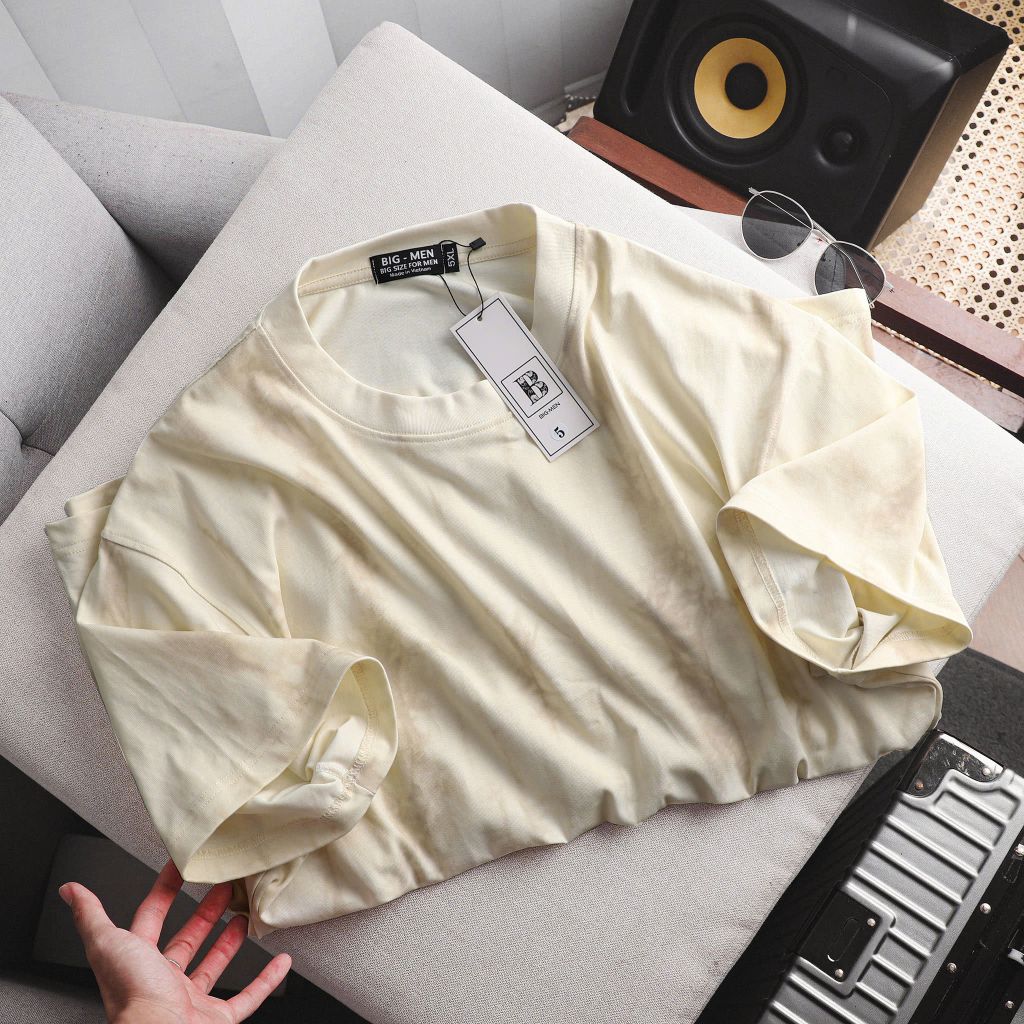 Áo thun chất vải cotton màu kem loàng màu độc lạ bigsize nam 85- 135 kg