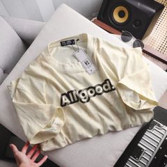 Bigmen.Bigsizemen - Áo thun chất vải cotton màu kem loàng màu in All Good độc lạ bigsize nam 85- 135 kg