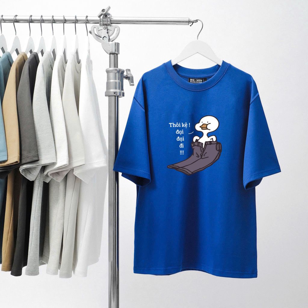 Bigmen.Bigsizemen - Áo thun chất vải cotton in Vịt hài hước, ngộ nghĩnh bigsize nam 85- 135 kg