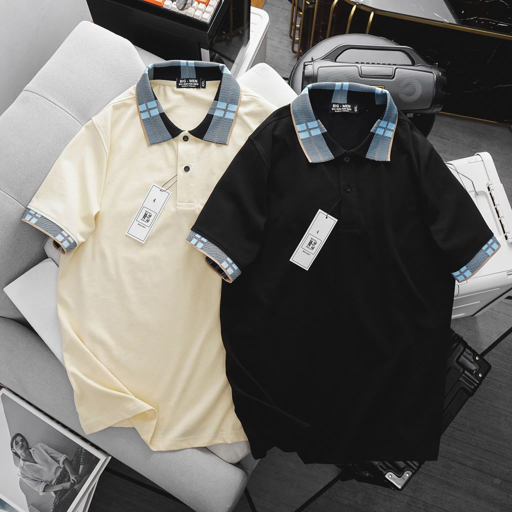 Áo thun polo phối cổ thời trang chất cotton bigsize nam< 140kg