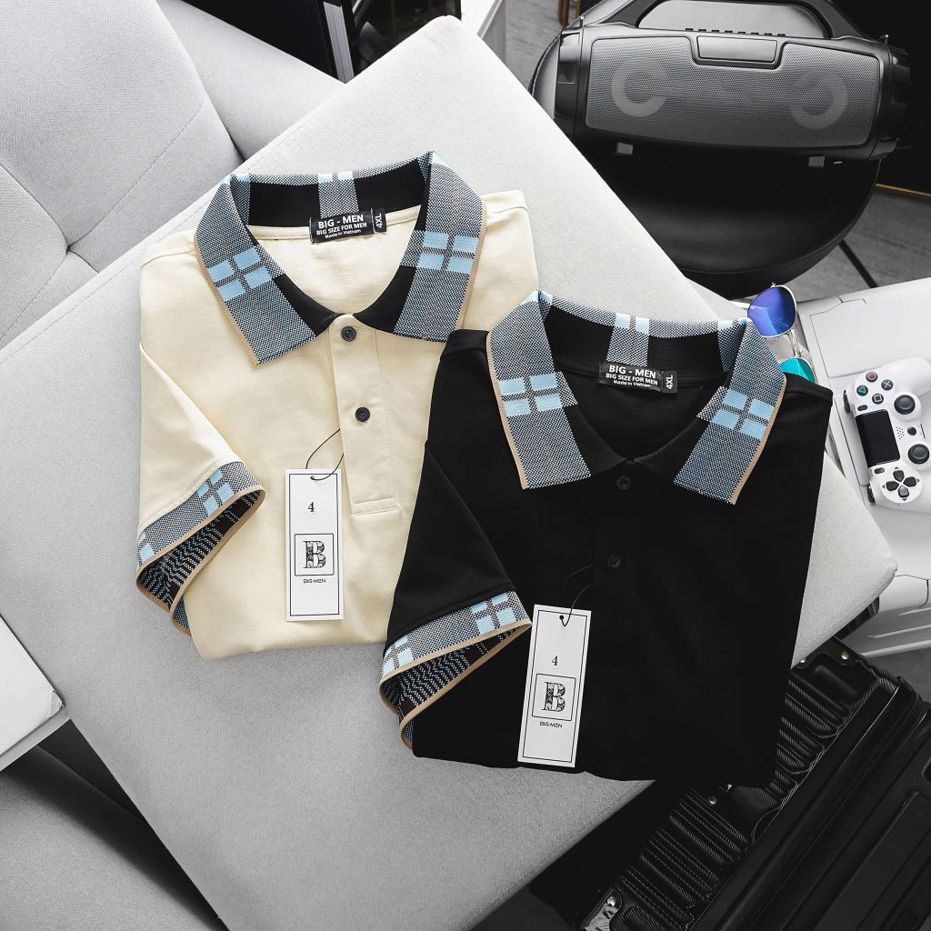 Áo thun polo phối cổ thời trang chất cotton bigsize nam< 140kg