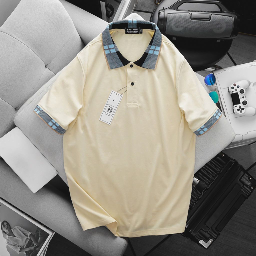 Áo thun polo phối cổ thời trang chất cotton bigsize nam< 140kg