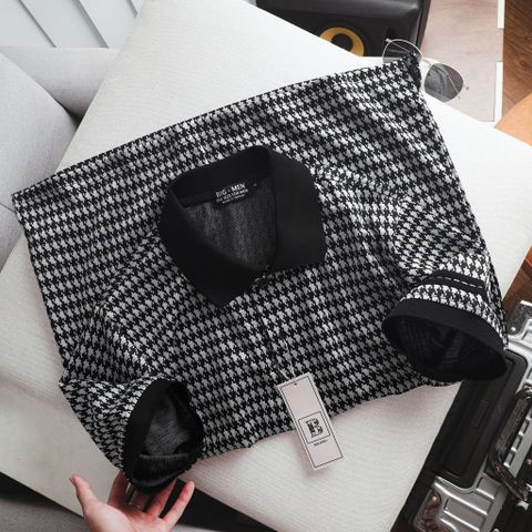 Áo polo chất vải umi phối hoa văn độc lạ bigsize nam< 135 kg