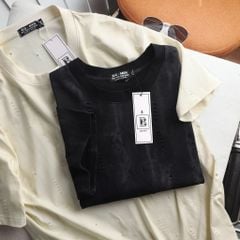 Áo thun chất vải cotton wash rách thời trang bigsize nam 85- 135 kg