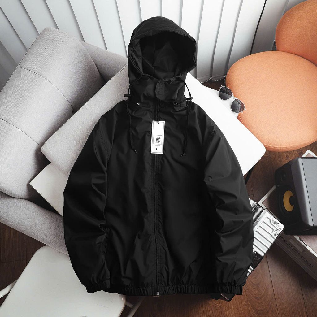 Áo khoác chất dù mỏng hai lớp nón có thể tháo rời 95- 135 kg- Dù nón cổ lọ