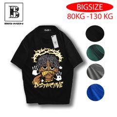Bigmen.Bigsizemen - Áo thun chất vải cotton in hình hoạt hình Disticine độc lạ bigsize nam 85- 135 kg