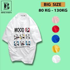 Bigmen.Bigsizemen - Áo thun chất vải cotton in hình dễ thương Gấu Mood bigsize nam 45- 135 kg