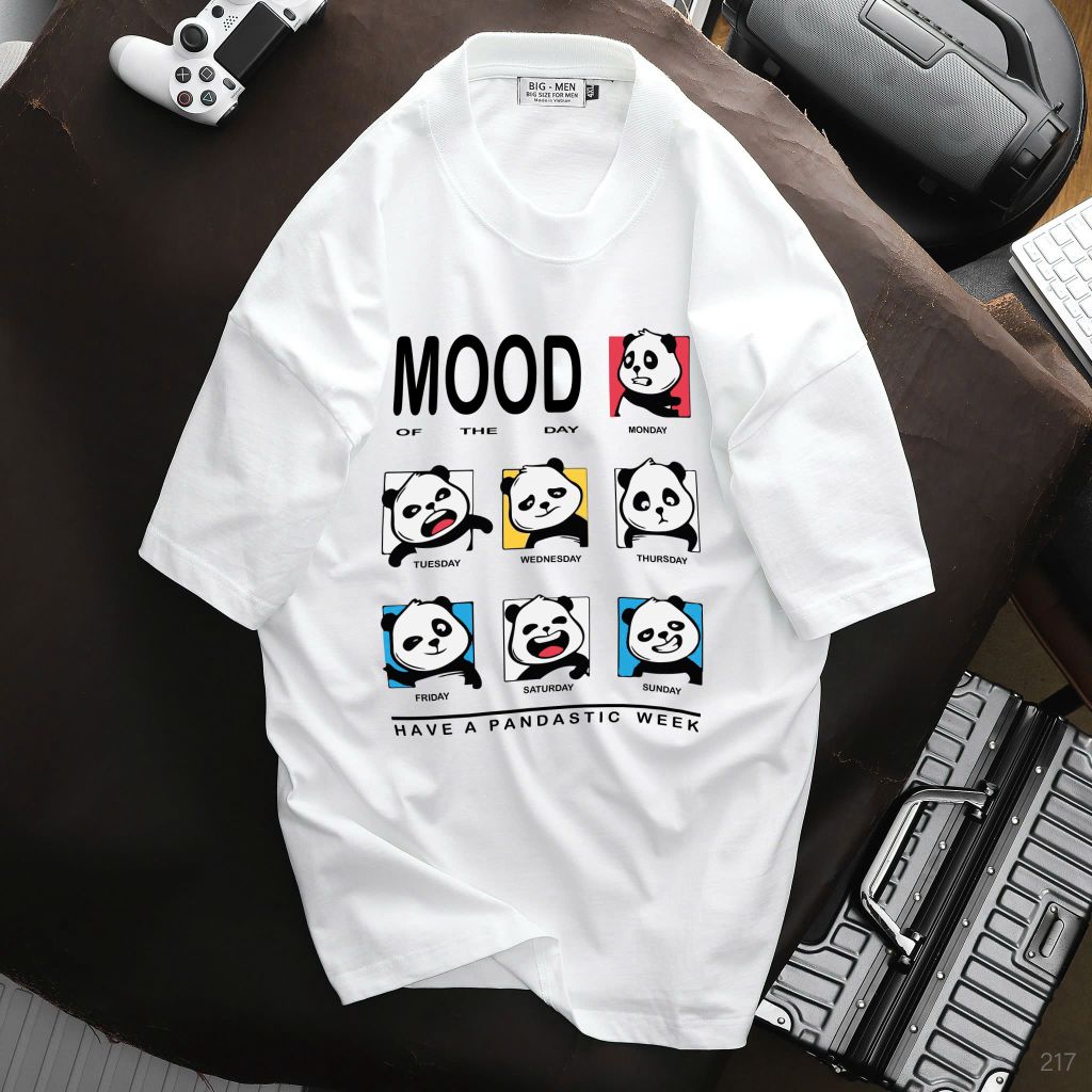 Bigmen.Bigsizemen - Áo thun chất vải cotton in hình dễ thương Gấu Mood bigsize nam 45- 135 kg