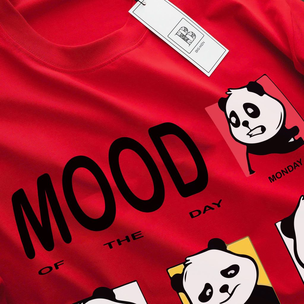 Bigmen.Bigsizemen - Áo thun chất vải cotton in hình dễ thương Gấu Mood bigsize nam 45- 135 kg
