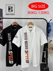 [Bigmen.Bigsizemen] Áo thun polo chất cotton in chữ SPEED độc đáo bigsize nam 85- 135 kg